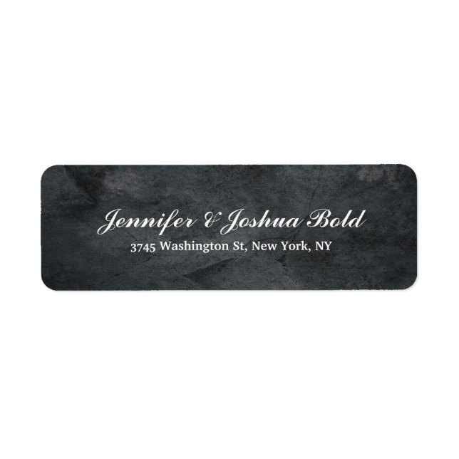 Grått Struktur Classic Kreativ Push Script-familj Returadress Etikett (Framsidan)