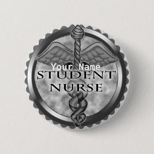 Grått Student Nurse Knapp