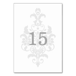 Grått Subtle Damask Bord Card Bordsnummer