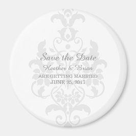 Grått Subtle Damask Spara datum magneter