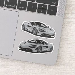 Grått Supercar Sticker Klistermärken