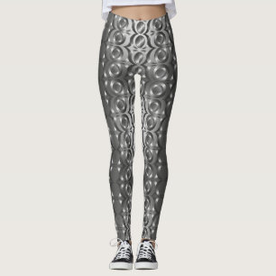 Grått, svart abstrakt leggings