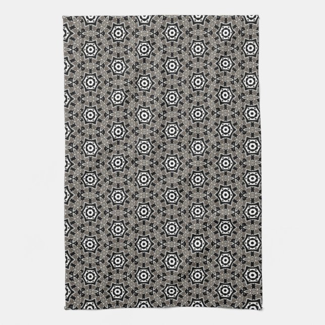 Grått+Svart cirkel Hexagon Mönster Kitchen trasa Kökshandduk (Vertikal)