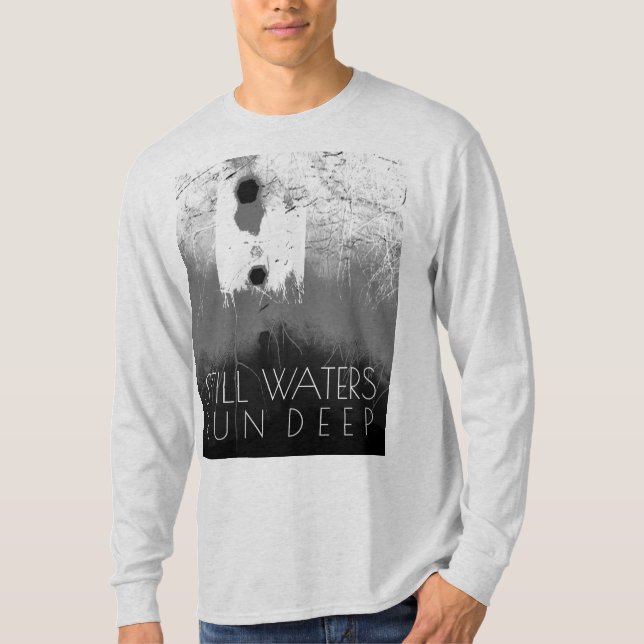 grått Svart inspiration T, fortfarande Vatten Spri T Shirt (Framsida)