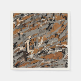 Grått-, svart- och karamellAbstrakt Pappersservett