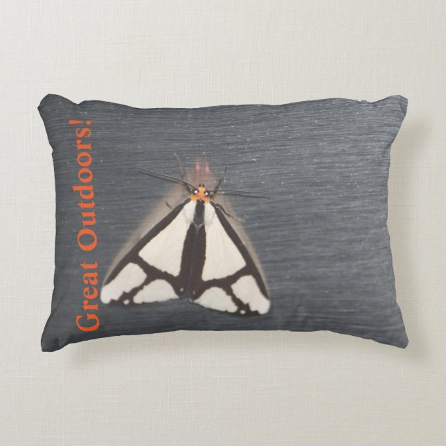 Grått, svart och Orange Prydnadskudde (Framsidan)