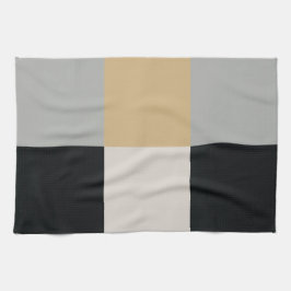 Grått, svart och tan kökshandduk