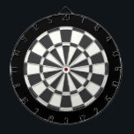 Grått, svart och vit piltavla<br><div class="desc">Träkol Grått Black and White Dart Board</div>