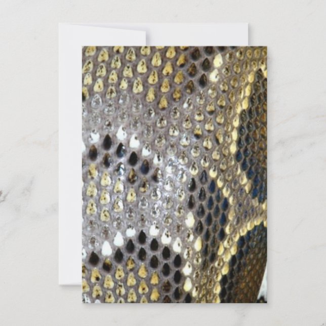 grått svartbeige djur mönster orm tack kort (Framsida)