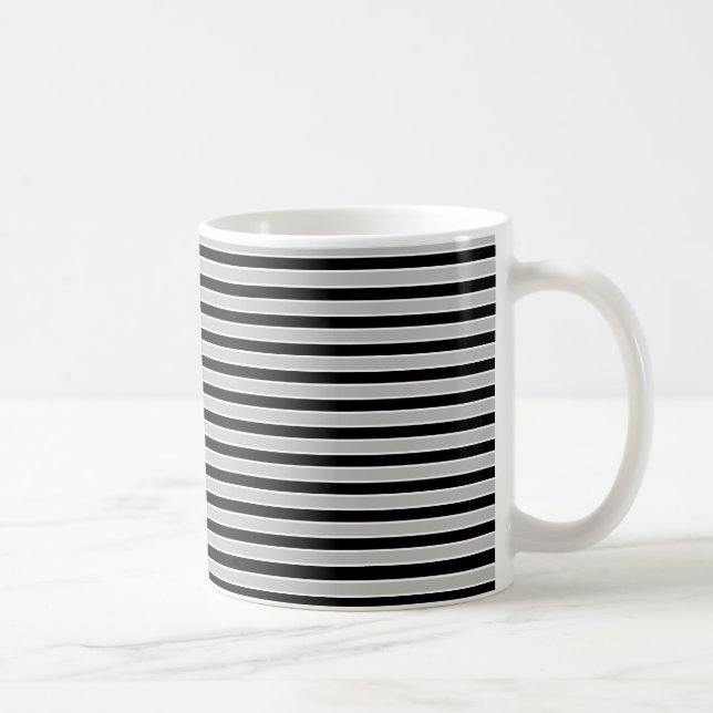 Grått svartvita randar kaffemugg (Höger)