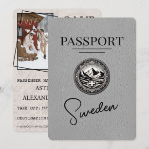 Grått Sverige Passport Spara datum Datumet