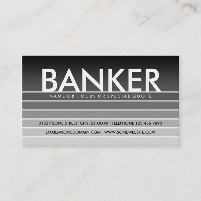 grått swatch BANKER Visitkort (Framsida)