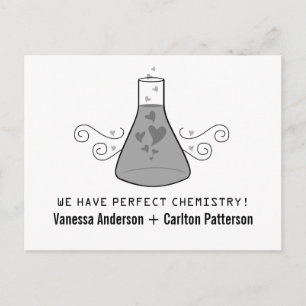 Grått Sweet Chemistry Save Date Postcard Meddelande Vykort