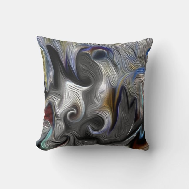 Grått Swirl Pillow Kudde (Framsida)