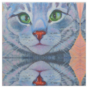 Grått Tabby katt Fabric for Ansikte Masks Tyg