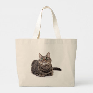 Grått Tabby katt Jumbo Tygkasse