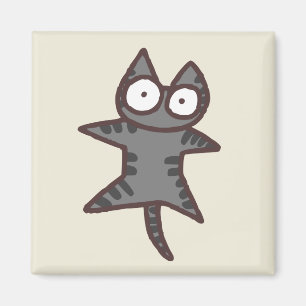 Grått Tabby katt Magnet