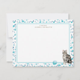 Grått Tabby katt Personlig Stationery Anteckningskort