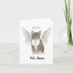 Grått Tabby katt Sympathy Memorial Kort