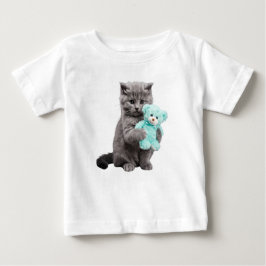 Grått Tabby och Nalle T Shirt
