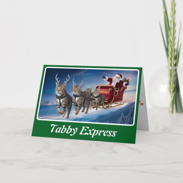Grått Tabby Reindeer Kort (Framsida)