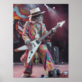 Grått Tabby Rocker Poster