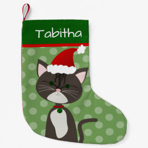 Grått Tabby Santa Kattunge Liten Julstrumpa