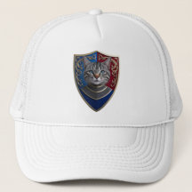 Grått Tabby Shield Baseball Cap