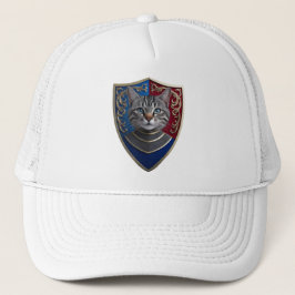 Grått Tabby Shield Baseball Cap Keps