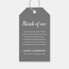 Grått Tänka Firande av Life Candle Presentetikett