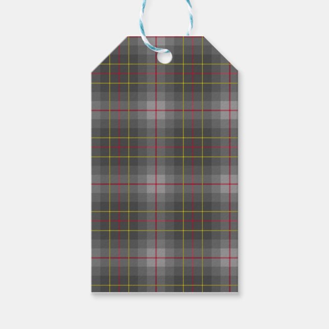 Grått Tartan Gift Märkre Presentetikett (Framsidan)