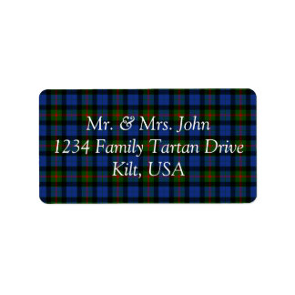 Grått Tartan Label Adressetikett