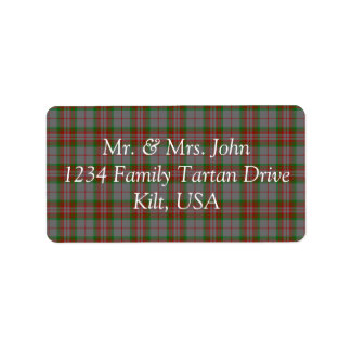 Grått Tartan Label Adressetikett
