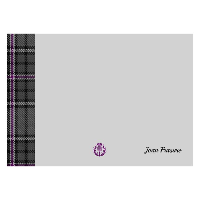 Grått Tartan & Scottish Thistle Grått Personlig Post-it Block (Skapare uppladdad)