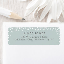 Grått Tass avtryck och Snöflingor Returadress Returadress Etikett