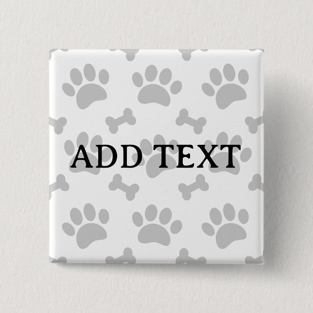 Grått Tassar och benen Mönster Knapp (Framsida)