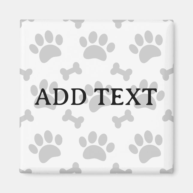 Grått Tassar och benen Mönster Magnet (Framsidan)