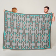 Grått Taupe Aqua Turquise Teal Blue Tribal Art