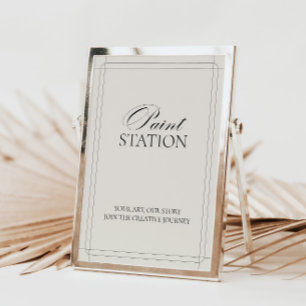 Grått-tecken för klassiskt för Paint Station Vint Inbjudningar