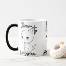 Grått Tecknad Kitten med Big Ögon