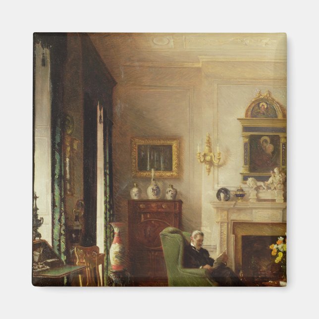 Grått Teckning Room Magnet (Framsidan)