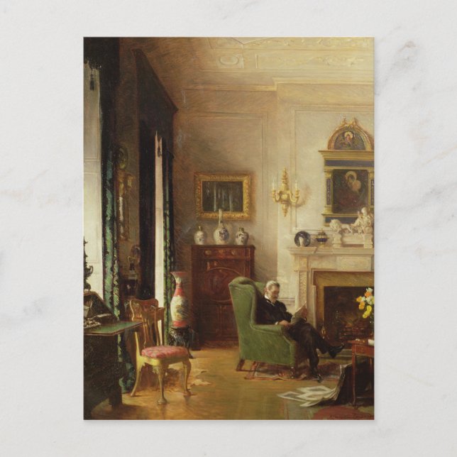 Grått Teckning Room Vykort (Framsida)