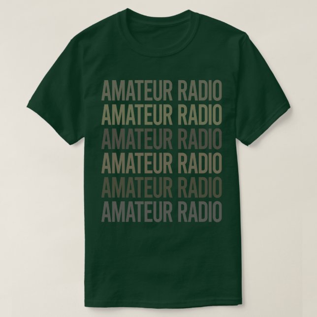 Grått Text Art Amateur Radio Ham Radio T Shirt (Design framsida)