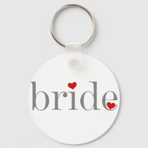 Grått Text Bride Nyckelring