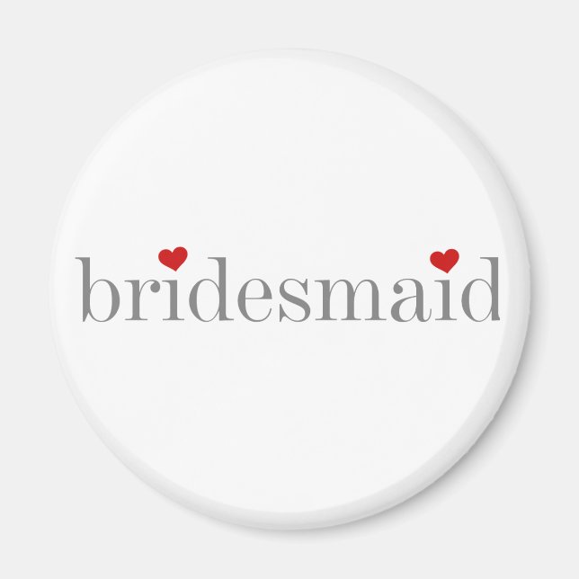 Grått Text Bridesmaid Magnet (Framsidan)