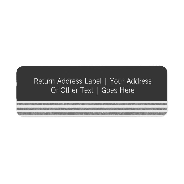 Grått Text Template Personlig Returadress Etikett (Framsidan)