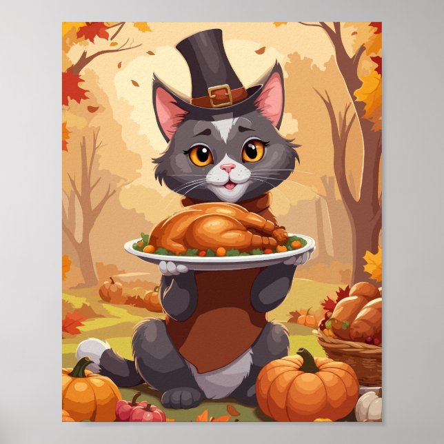 Grått-thanksgiving-kalkon Poster (Framsidan)