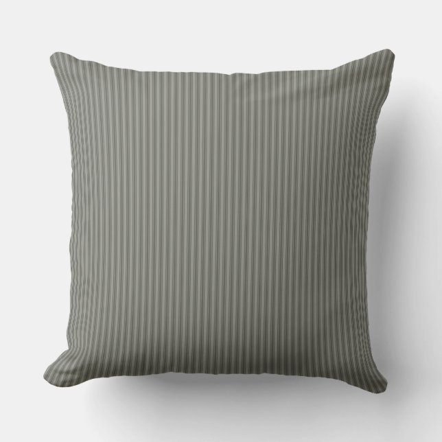 Grått Ticking Rand Cushion Kudde (Framsida)