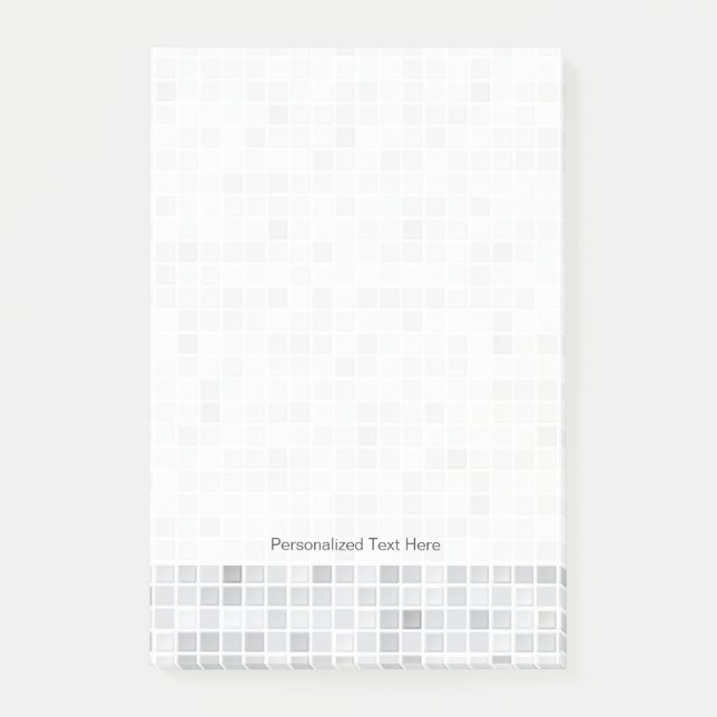 Grått Tiles Mönster Post-it Block (Framsida)