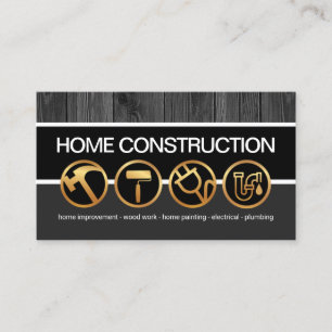 Grått Timber Lagrar Construction Handyman Verktyg Visitkort